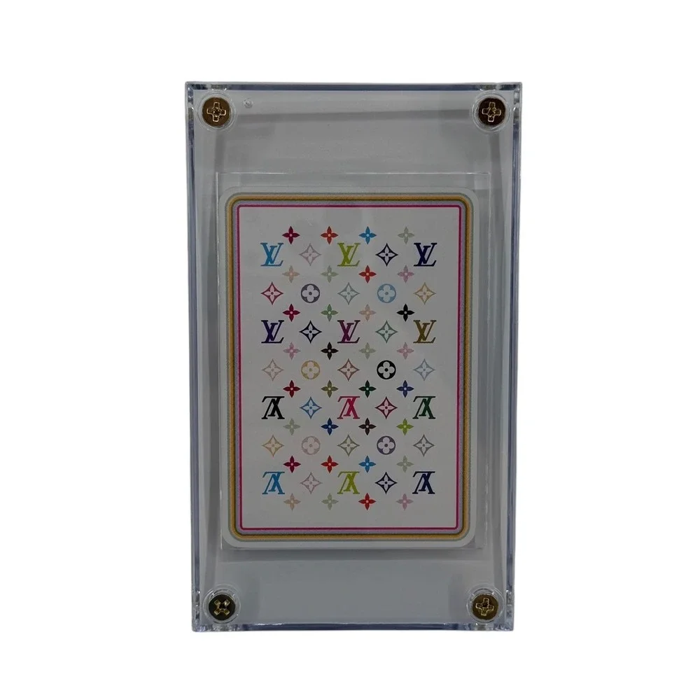 Louis Vuitton Murakami Multicolor Monogram Playing Card 4 of Heart Acrylic Frame